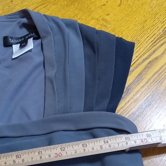 Tadadhi Shoji Womens DRESS MEDIUM Preowned MIDI Cocktail Party BLACK GREY Tiered - Picture 9 of 10